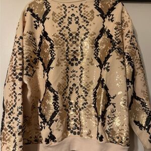 Queen Of Sparkles Sequin Snake Print Sweater